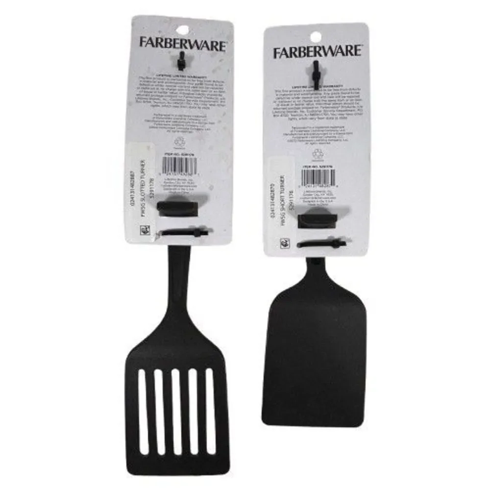 Set of 2 Farberware Short & Professional 13.5 in Turner Spatula Soft Grip Handle